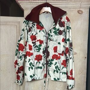 Ganni Greenwood Floral Jacket Cinch Waist Outerwear Women’s Size 34 EU/US 2